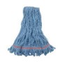 Medium 1-1/4 in. Cotton and Rayon Wet Mop Head in Blue  - 12/Case
